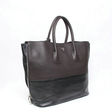2014 Replica Designer Original Grainy Calfskin Tote Bag B2621T brown&black